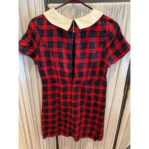 Plaid holiday collared dress
